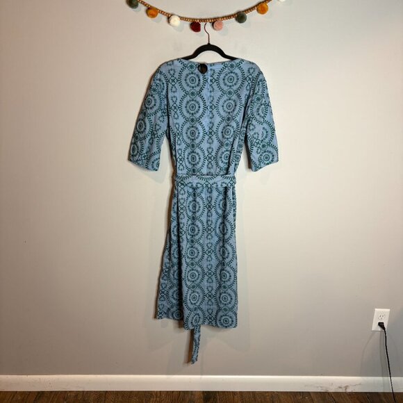 Zara Blue and Green Embroidered Tunic Dress - Picture 5 of 5